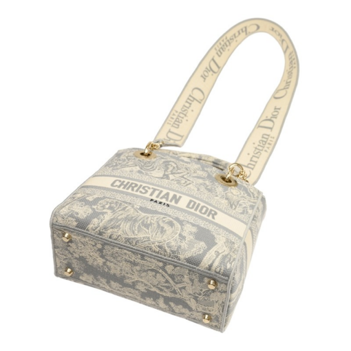 CHRISTIAN DIOR Lady D-Lite Bag Embroidered Canvas Medium - 画像 (3)